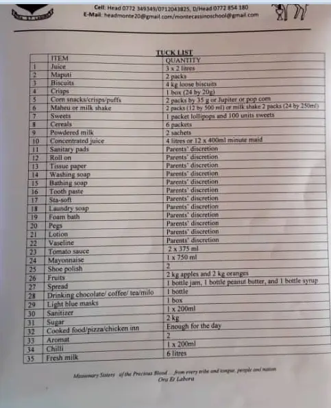 Monte Cassino Tuck List