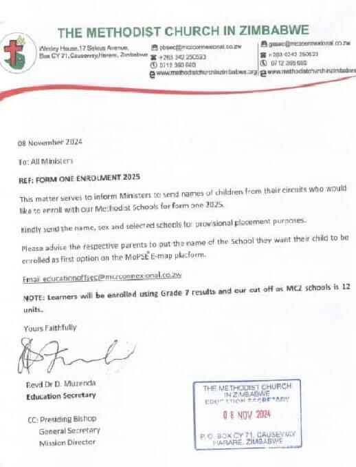methodist schools cut-off points