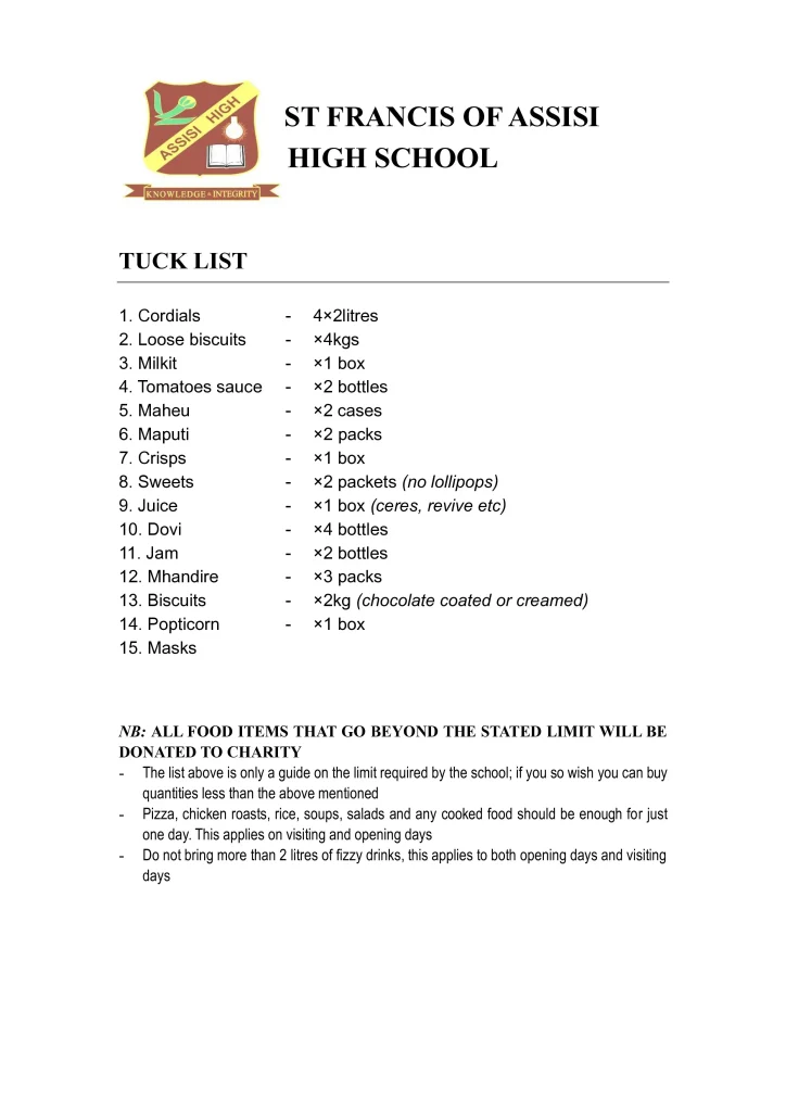 St Francis Of Assisi Tuck List