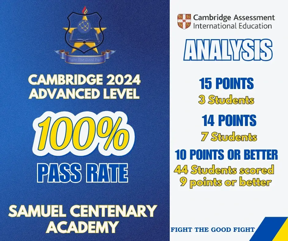 Samuel centenary 2024 A-level results