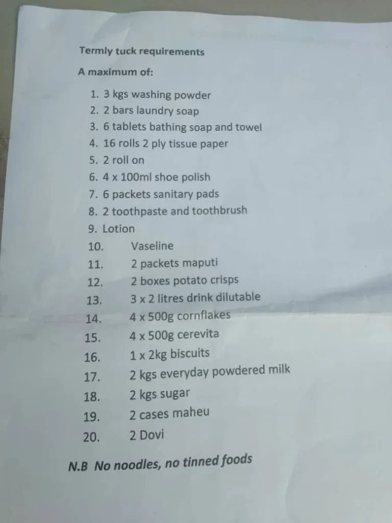 Nyamuzuwe High School Tuck