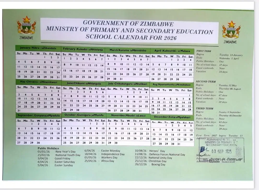 2026 school calender