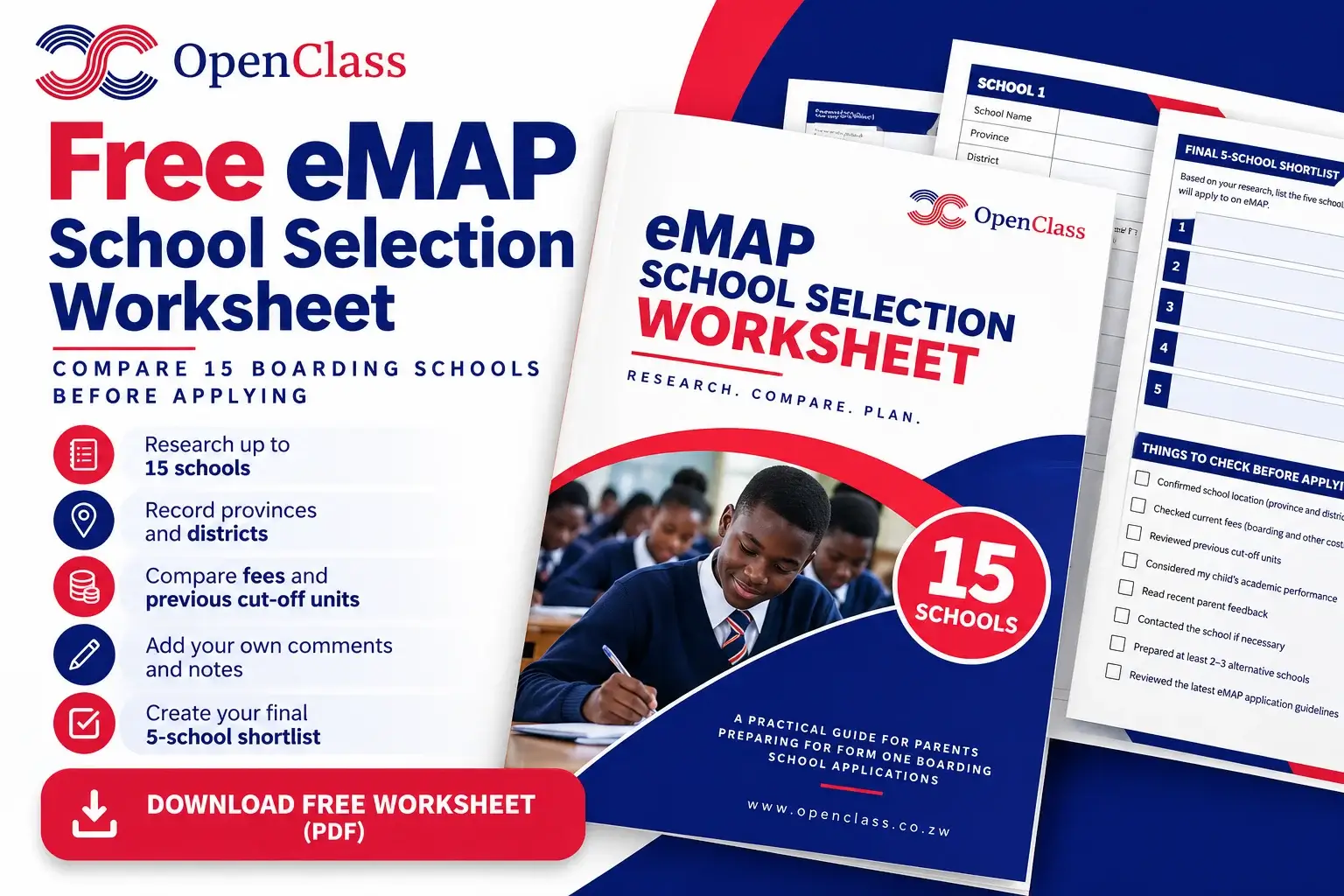 Free 2027 eMAP School Selection Worksheet β Compare 15 Boarding Schools